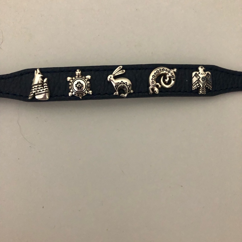 Brighton Desert Friends Bandit French Blue Leather Animals Buckle Bracelet - Picture 2 of 9